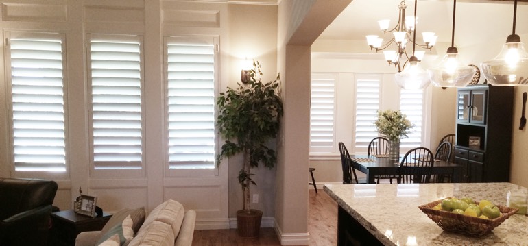 Tampa shutters in kitchen and great room